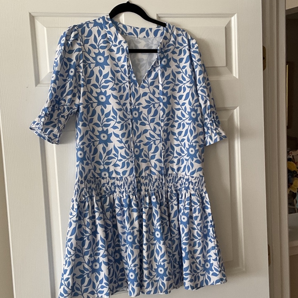 Blue Floral Women's Dress